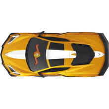 Racing Hood Roof and Trunk Stripes Vinyl Decal Kit for Chevrolet Corvette C8_2