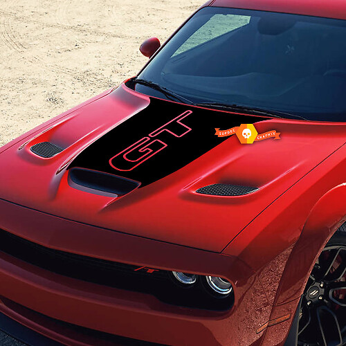 Hood Dodge Challenger 1320 Bee Logo Vinyl Decal Sticker Hood Graphics
