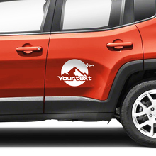 Pair Jeep Renegade Doors Side Mountains Graphic Logo Vinyl Decal Sticker Stripe
 2