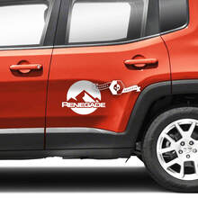 Pair Jeep Renegade Doors Side Mountains Graphic Logo Vinyl Decal Sticker Stripe
 2