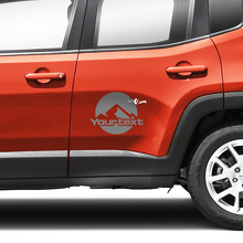 Pair Jeep Renegade Doors Side Mountains Graphic Logo Vinyl Decal Sticker Stripe
 3
