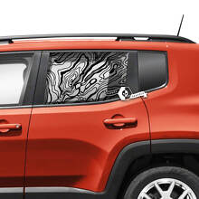 Topographic Map Side Window Vinyl Decal for Jeep Renegade_2