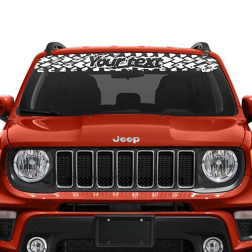 Windshield Window Graphic Custom Text Tyre Track Vinyl Decal Sticker for Jeep Renegade