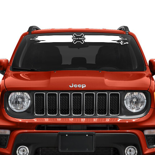 Jeep Renegade Windshield Window Graphic Battered Destroyed Vinyl Decal Sticker
