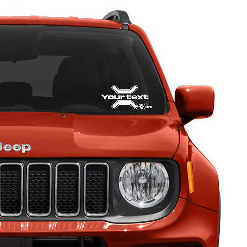 Custom Text Graphic Vinyl Decal Sticker for Jeep Renegade Windscreen Window 1