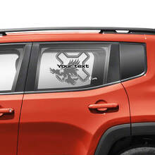 Custom Text Graphic Bald Eagle Side Doors Window Vinyl Decal Sticker 2 Colours for Jeep Renegade 3