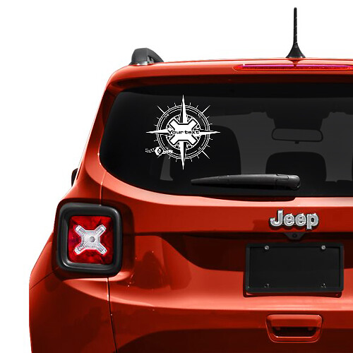 Adesivo de Vinil Personalizado para Janela da Tampa Traseira com Bússola para Jeep Renegade