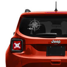 Adesivo de Vinil Personalizado para Janela da Tampa Traseira com Bússola para Jeep Renegade 2