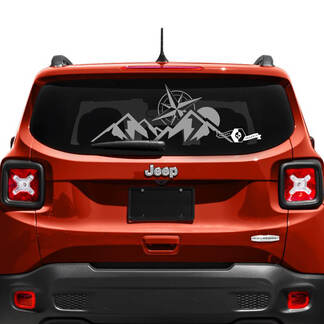 Jeep Renegade Tailgate Window Mountain Compass Logo Vinyl Decal Sticker
 1