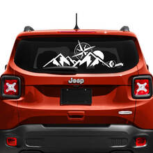 Jeep Renegade Tailgate Window Mountain Compass Logo Vinyl Decal Sticker
 2