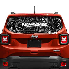 Jeep Renegade Tailgate Window Logo Topographic Map Vinyl Decal Sticker 2 Colors
 2
