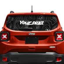 Custom Text Topographic Map Tailgate Window Vinyl Decal Sticker 2 Colours for Jeep Renegade 3