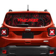 Custom Text Topographic Map Tailgate Window Vinyl Decal Sticker 2 Colours for Jeep Renegade 4