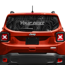 Custom Text Topographic Map Tailgate Window Vinyl Decal Sticker 2 Colours for Jeep Renegade 5