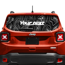 Custom Text Topographic Map Tailgate Window Vinyl Decal Sticker 2 Colours for Jeep Renegade 6