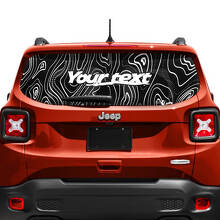 Custom Text Topographic Map Tailgate Window Vinyl Decal Sticker 2 Colours for Jeep Renegade 6