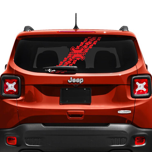 Custom Text Tyre Track Tailgate Window Vinyl Decal Sticker for Jeep Renegade