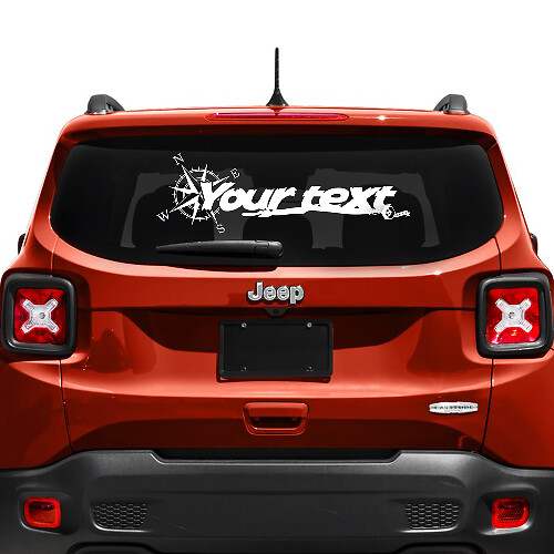 Jeep Renegade Tailgate Window Compass Tire Track Vinyl Decal Sticker
