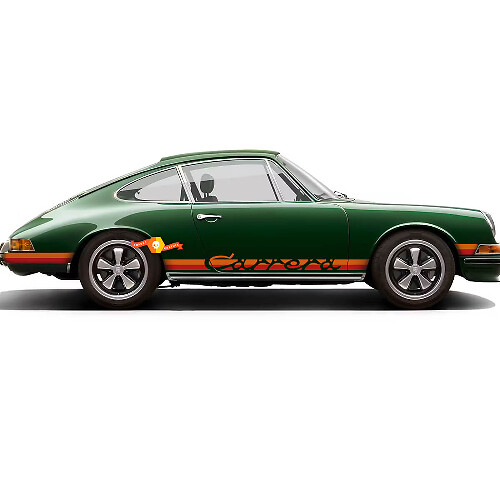 Porsche 911 Carrera Vintage Colour Stripes Side Decal Sticker 944 911 959 930 Carrera RS
