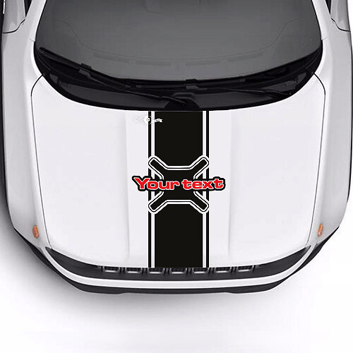 Custom Text Bonnet Stripe Vinyl Decal Sticker 2 Colours for Jeep Renegade Trailhawk