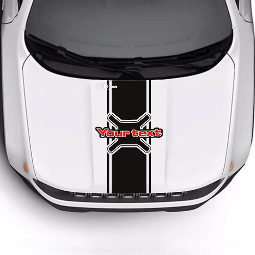 Custom Text Bonnet Stripe Vinyl Decal Sticker 2 Colours for Jeep Renegade Trailhawk