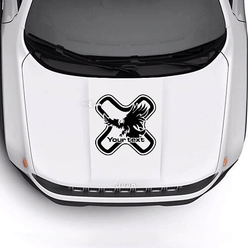 Autocollant vinyle personnalisée tête de l'aigle chauve pour capot 2 pour Jeep Renegade