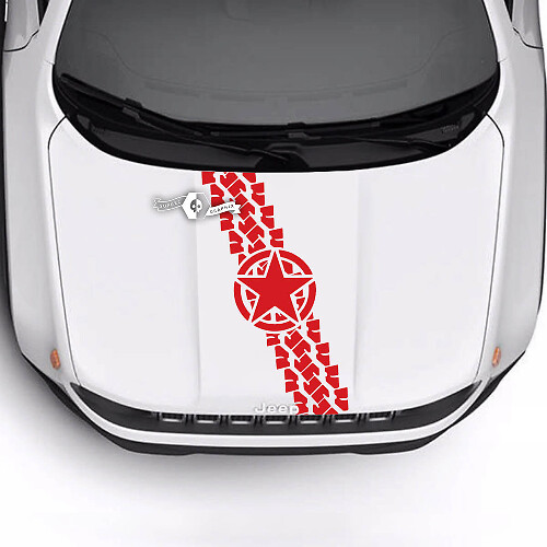 Jeep Renegade Trailhawk Sport Hood Military Star Tire Track Bald Eagle Vinyl Decal Sticker
