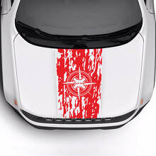 Custom Text Compass Vindskadet Ødelagt Flagghode Vinyldekal Klistremerke for Jeep Renegade Trailhawk 3