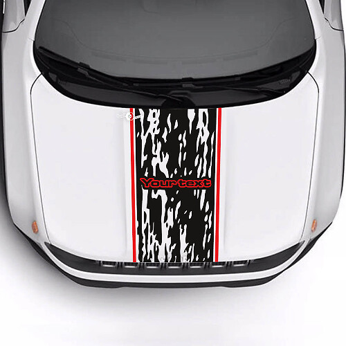 Custom Text Battered Destroyed Bonnet Trim Stripe Vinyl Decal Sticker 2 Colours for Jeep Renegade Trailhawk