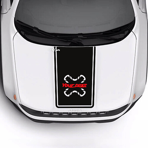 Custom Text Bonnet Trim Vinyl Decal Sticker 2 Colours for Jeep Renegade Trailhawk