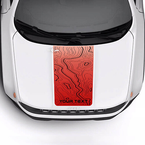Sport Topographic Map Bonnet Stripe Vinyl Decal Sticker 2 Colours for Jeep Renegade Trailhawk