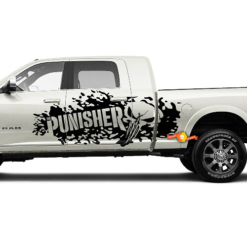 Punisher Splash Side Vinyl Decal Kit for Dodge Ram