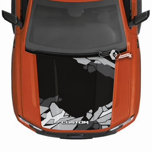 CUSTOM Full Angular Camo Hood Panel Hood Vinyl Decal Sticker for Ford Ranger