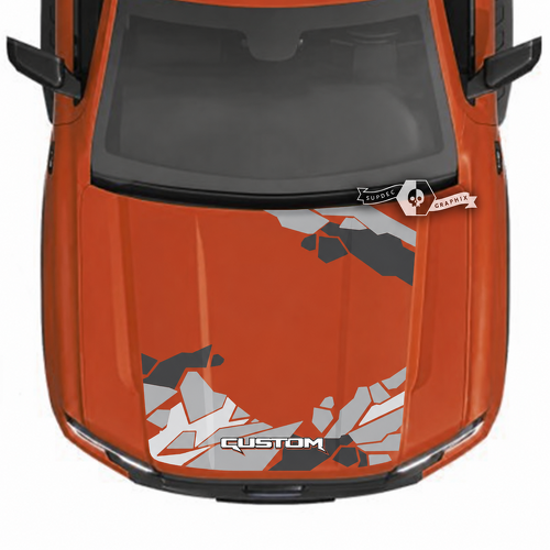 CUSTOM Open Center Angular Camo Hood Kit Hood Vinyl Decal Sticker for Ford Ranger