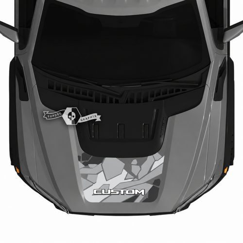 CUSTOM Gray Camo Hood Scoop Panel Hood Vinyl Decal Sticker for Ford Ranger