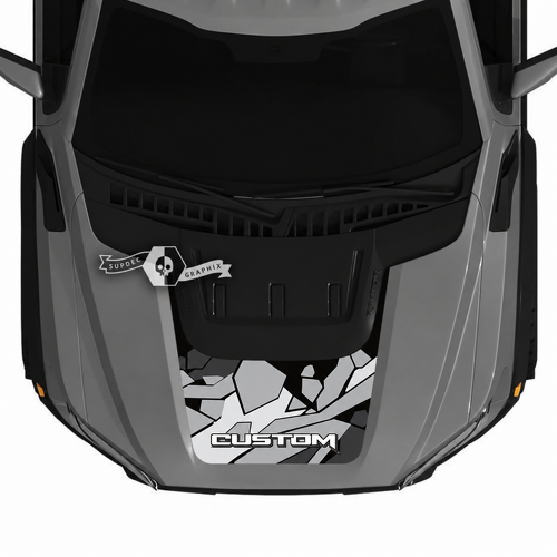 CUSTOM Black Contrast Camo Hood Scoop Panel Hood Vinyl Decal Sticker for Ford Ranger