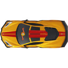 Kit Of Chevrolet Corvette C8 Stingray Eray Z06 models Hood Roof Rear Stripes Corvette Full-Length Decal Stripes
 2