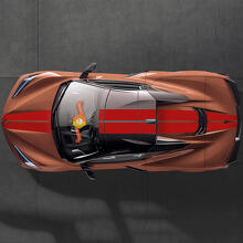 Capot Toit Arrière Double Autocollant Bande 2 Pour Chevrolet Corvette C8 Stingray Eray Modèles Z06 2