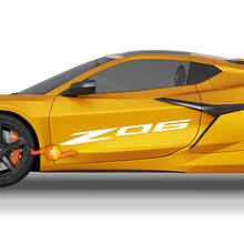 Pair Chevrolet Corvette Racing Side Doors Z06 Logo Vinyl Decal Sticker
 3