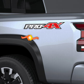 2X PRO-4X 4 Colors Nissan Titan Frontier 4x4 Off-Road Truck Bedside Both Side Stickers Decals 4x4 Graphics Nismo
 1