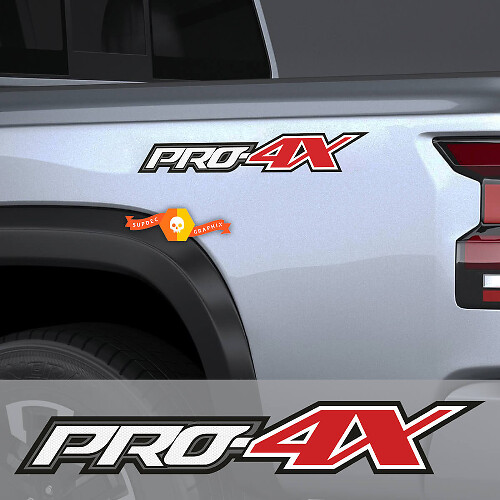 2X PRO-4X 4 Colors Nissan Titan Frontier 4x4 Off-Road Truck Bed side Both Side Pattern Stickers Decals 4x4 Graphics Nismo
