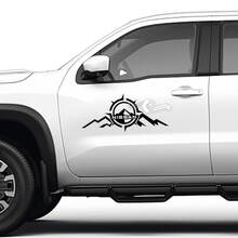 2 Nissan Doors  Compass Mountain Decal Side Nissan Frontier Stripe Vinyl Stickers Kit
 2