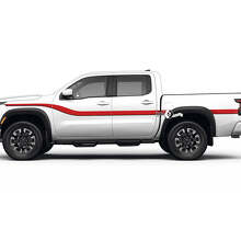 Kit de vinilo lateral con rayas curvas dobles para Nissan Frontier 2
