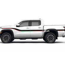 Kit de vinilo lateral con rayas curvas dobles para Nissan Frontier 3
