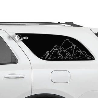 Pair Dodge Durango Side Rear Window Mountains Outline Decal Vinyl Stickers
 1