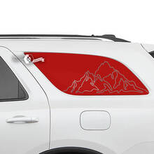 Pair Dodge Durango Side Rear Window Mountains Outline Decal Vinyl Stickers
 2