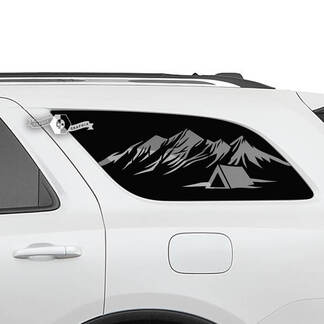 Pair Dodge Durango Side Rear Window Mountains Hut Decal Vinyl Stickers
 1