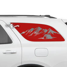 Pair Dodge Durango Side Rear Window Mountains Hut Decal Vinyl Stickers
 2
