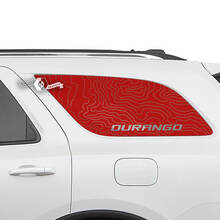 Pair Dodge Durango Side Rear Window Topographic Map Lines Decal Vinyl Stickers
 2