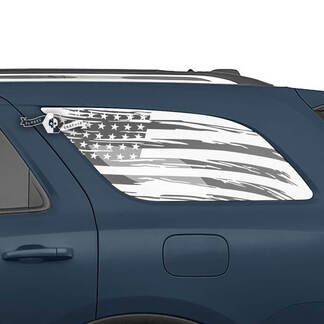 2x Dodge Durango Side Rear Window USA Flag Destroyed Decal Vinyl Stickers
 1